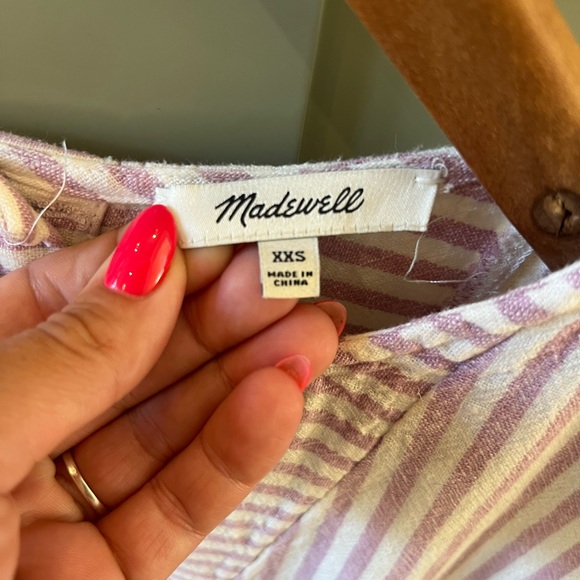 Madewell Purple and White Striped shift Dress - Picture 4 of 8